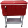BEACON Rolling Party Cooler, Red Steel with Metal Storage, Stand & Wheel view 2