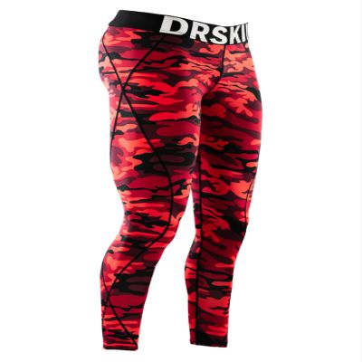 DRSKIN Mens Compression Pants Tights Leggings Sports Baselayer Running Athletic Workout Active (DMRB03, S) Red