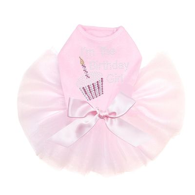 I'm The Birthday Girl - Dog Tutu Dress, XXS Pink