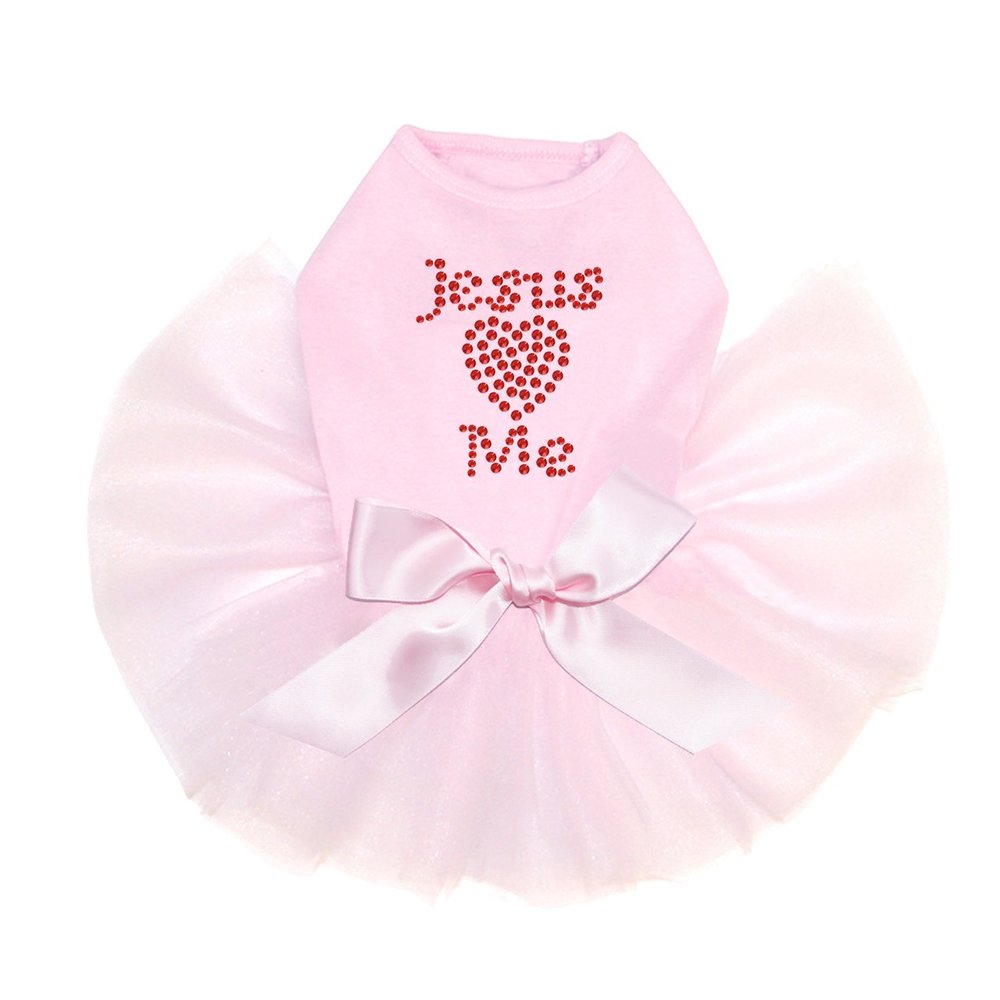 Jesus Loves Me - Dog Tutu Dress, M Pink