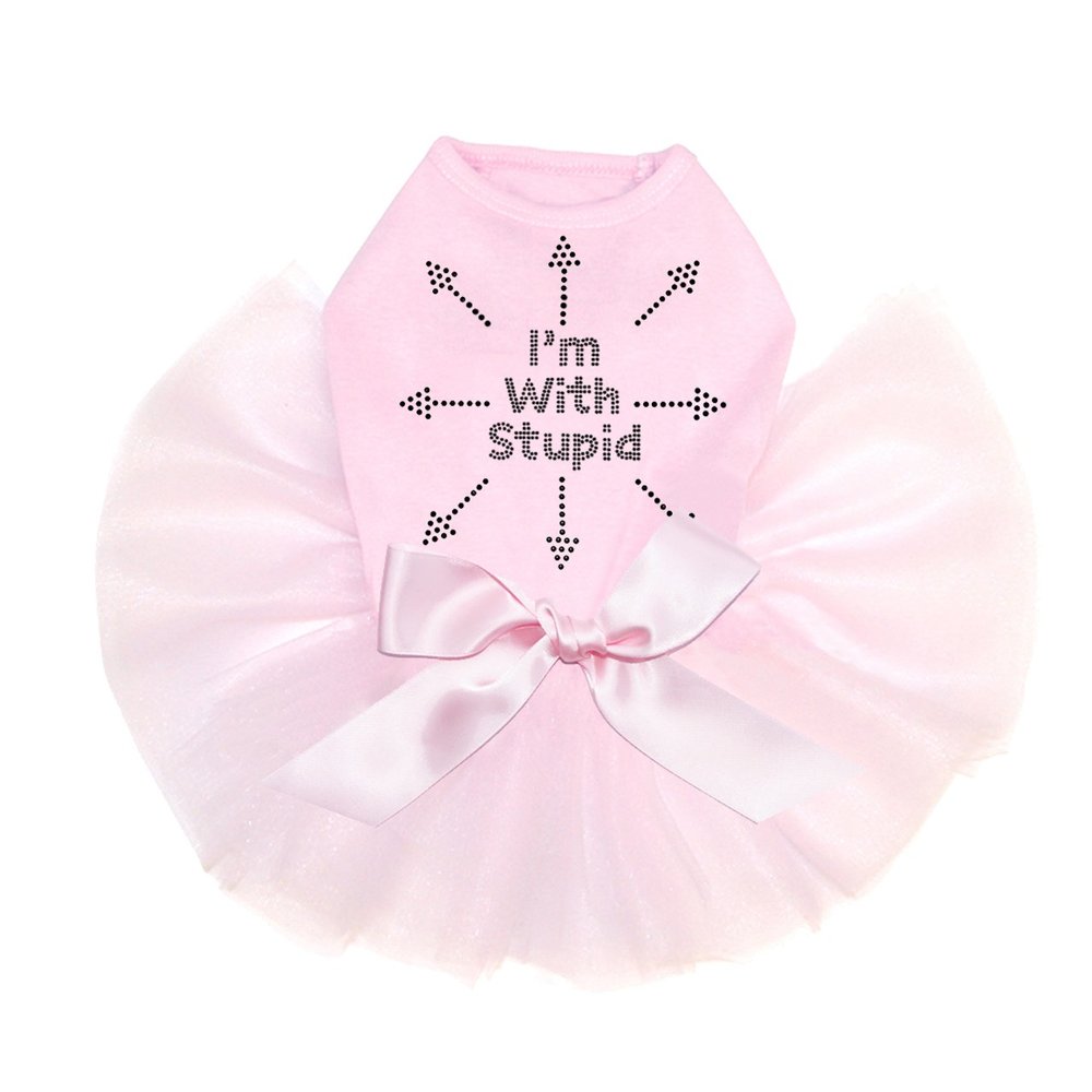 I'm with Stupid - Dog Tutu Dress, 2XL Pink