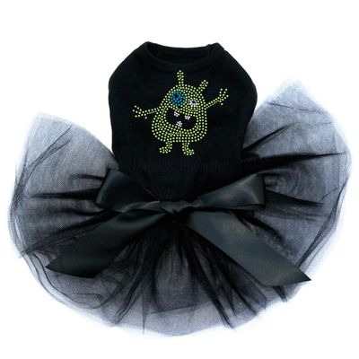 Mommy's Lil Monster Green - Dog Tutu Dress, M Black