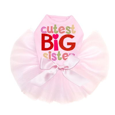 Cutest Big Sister - Dog Tutu Dress, XL Pink