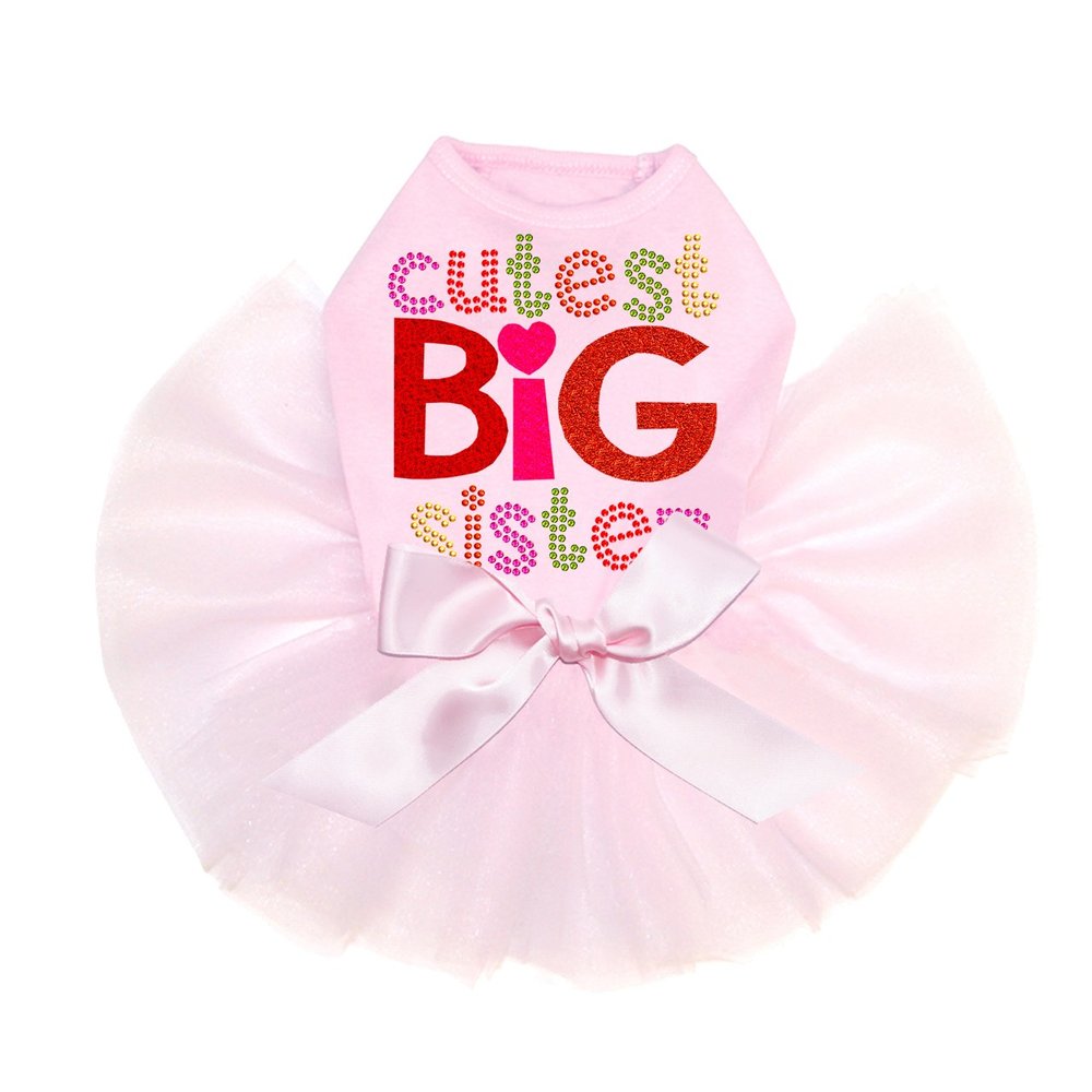Cutest Big Sister - Dog Tutu Dress, XL Pink