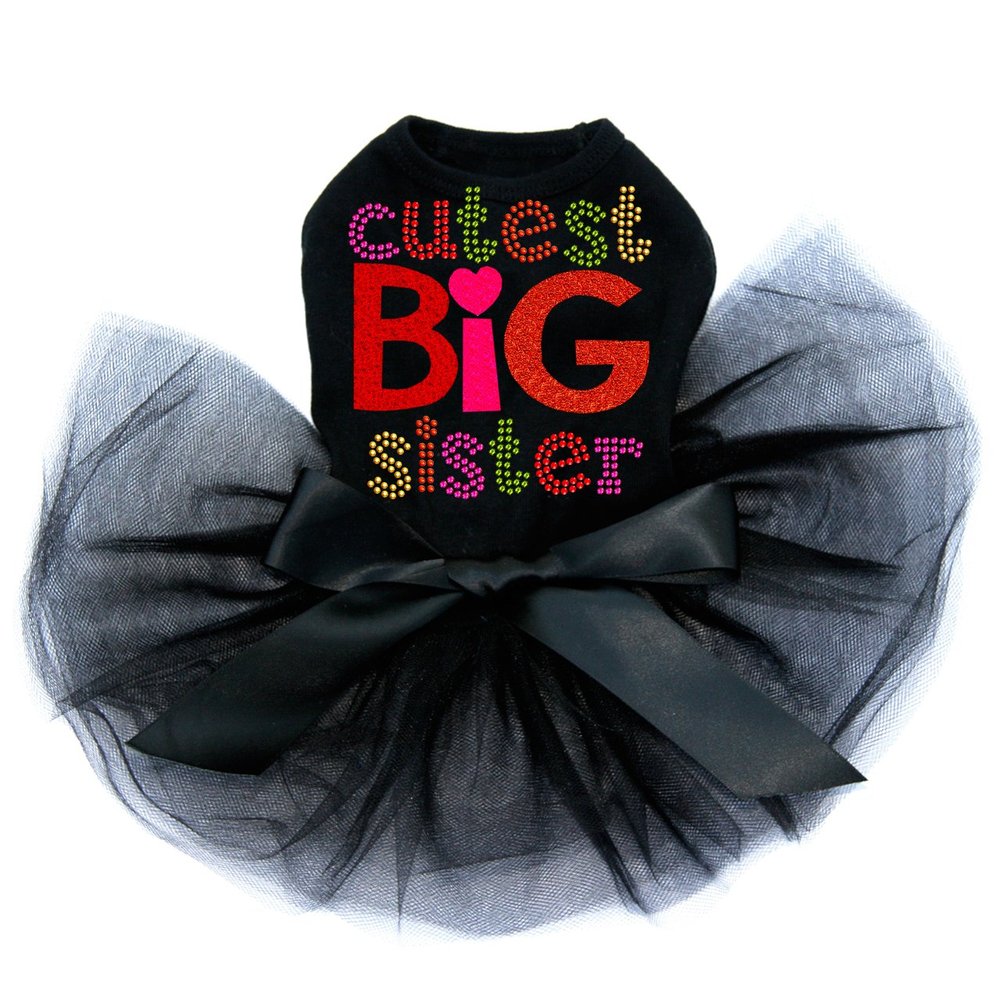 Cutest Big Sister - Dog Tutu Dress, 3XL Black