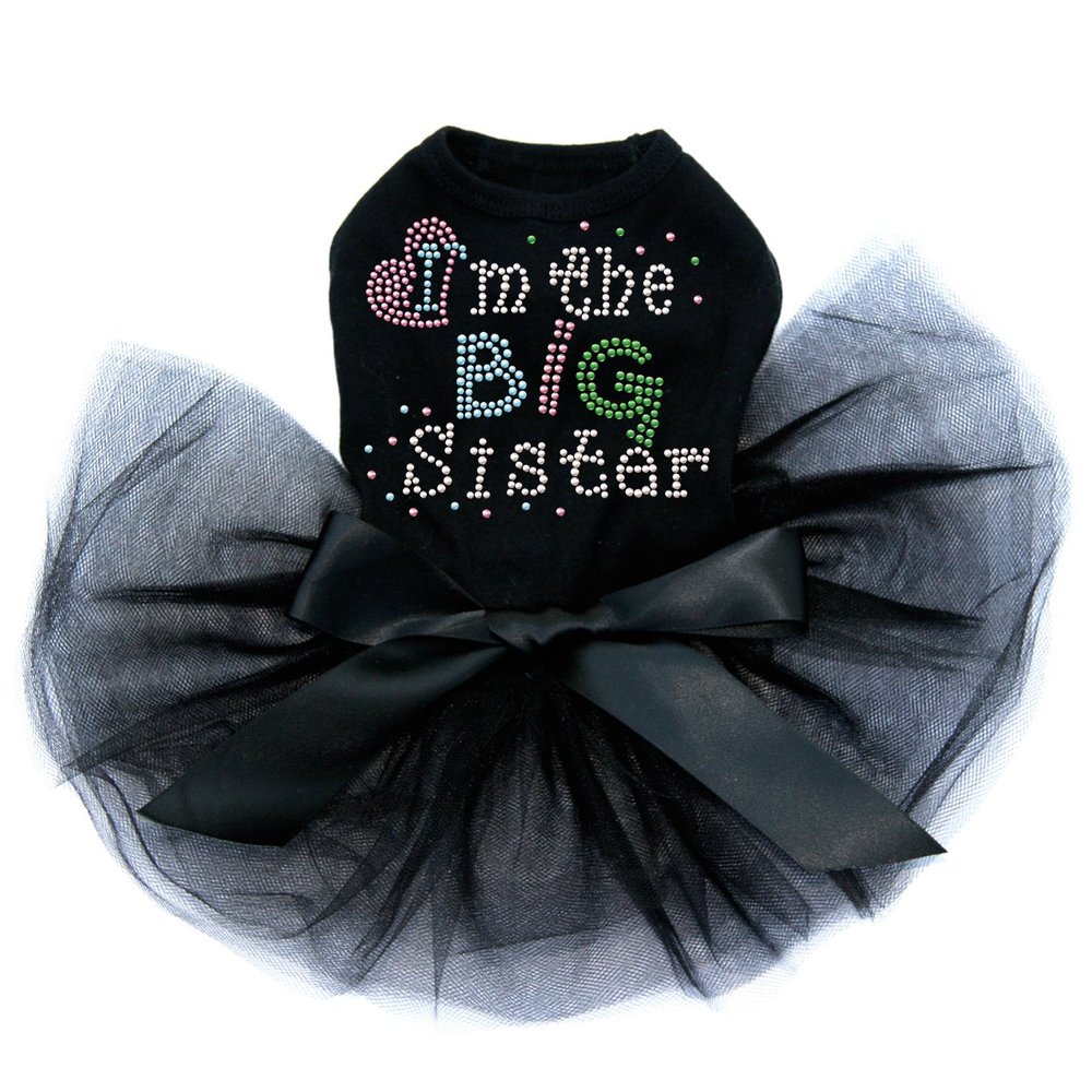 I'm The Big Sister - Dog Tutu Dress, L Black