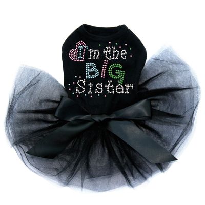 I'm The Big Sister - Dog Tutu Dress, XL Black