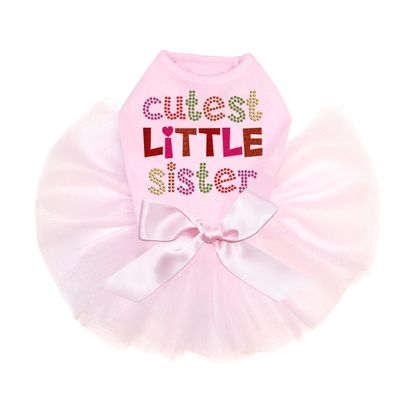 Cutest Little Sister - Dog Tutu Dress, M Pink