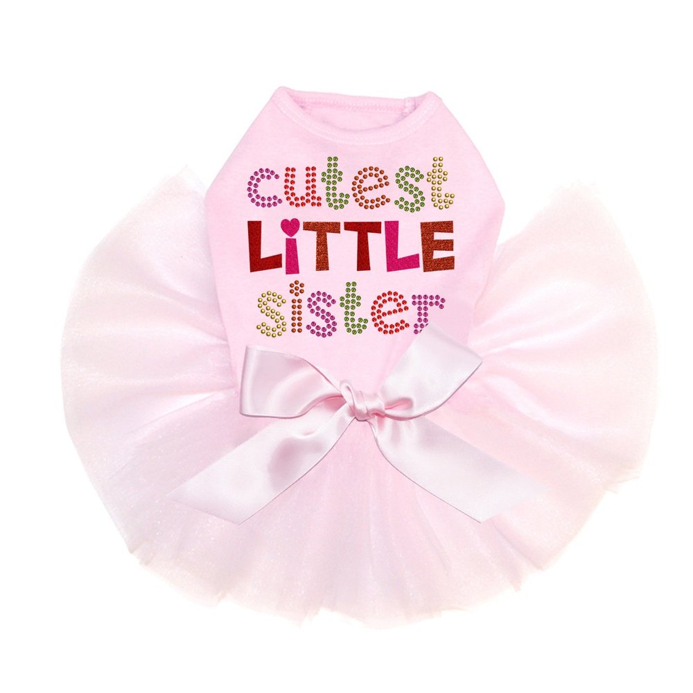 Cutest Little Sister - Dog Tutu Dress, M Pink