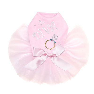 Diva with Ring - Dog Tutu Dress, S Pink