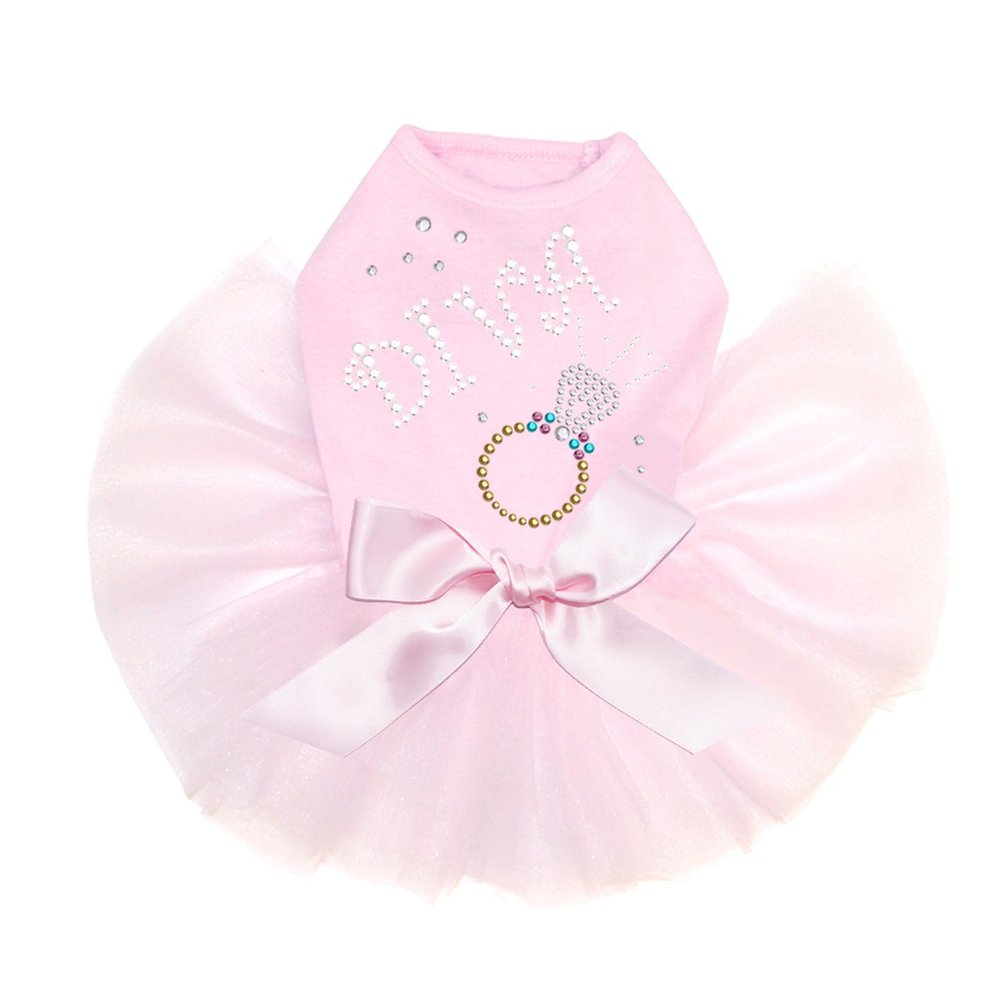 Diva with Ring - Dog Tutu Dress, S Pink