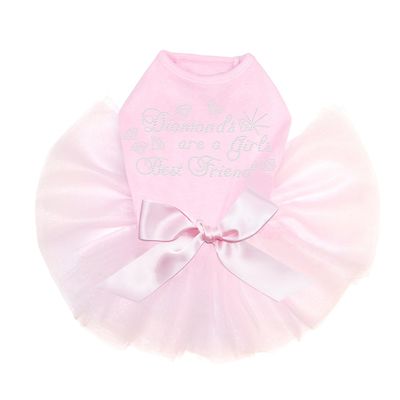 Diamonds are a Girls Best Friend #1 - Dog Tutu Dress, M Pink