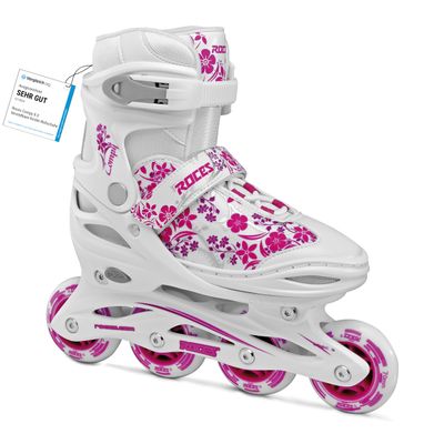 Roces Compy 8.0 Girl's Inline Skates, Girls, Inline-skates Compy 8.0, white-Violet, 8.5-10.5