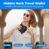 Neck Wallet for Travel & Passport Holder with RFID Blocking - Slim & Easy to Conceal Nylon Travel Pouch for men & women - Holds Phone, Cash, Cards, Keys - Sweat & Water Resistant - Large - Black view 3