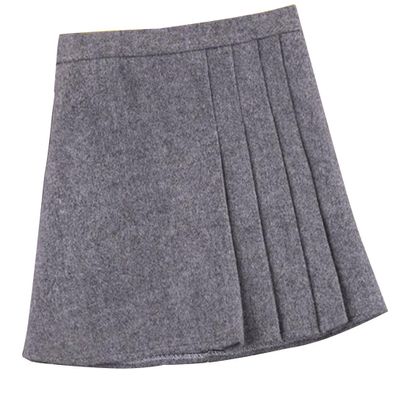 Basic Skirts Women Asymmetry Mini Flared Skater Skirt Thick (S, Grey)