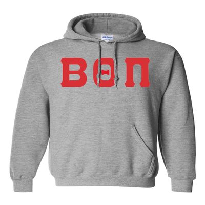 Mega Greek Mens Beta Theta Pi Hooded Sweatshirt XX-Large Sports Grey
