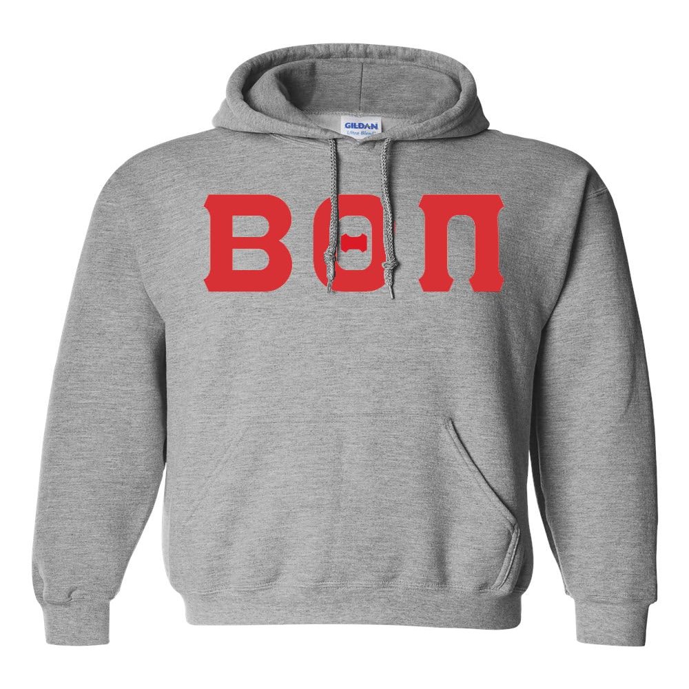 Mega Greek Mens Beta Theta Pi Hooded Sweatshirt XX-Large Sports Grey