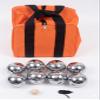 BuyBocceBalls Listing - 73mm Metal Bocce/Petanque Set with Silver Balls and Heavy Duty Orange Nylon Bag - Single