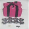 BuyBocceBalls Listing - 73mm Metal Bocce/Petanque Set with Silver Balls and Heavy Duty Pink Nylon Bag - Single view 4