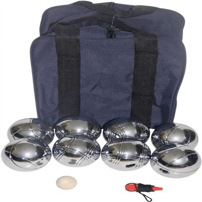 BuyBocceBalls Listing - 73mm Metal Bocce and Petanque Set with Silver Balls and Heavy Duty Blue Nylon Bag - Single