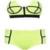 JJ-GOGO High Waist Bikini with Zipper (L, Green) view 1