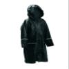 Blimber Kids/Junior, Boys/Girls, Black Raincoat with Reflector Strips, Waterproof Vinyl, Full Length Hooded Rain view 1
