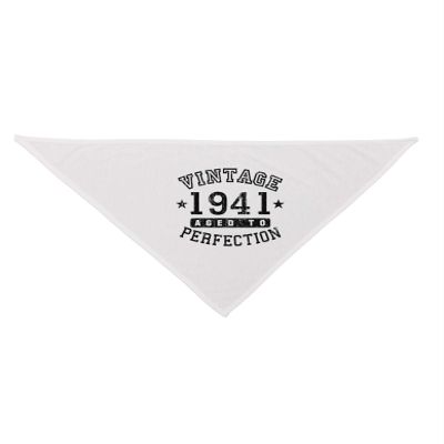 TOOLOUD 80th Birthday Vintage Birth Year 1941 Printed White Dog Bandana 26"