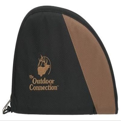 The Outdoor Connection Ripstop Nylon Pistol Case, Black/Brass, 8"