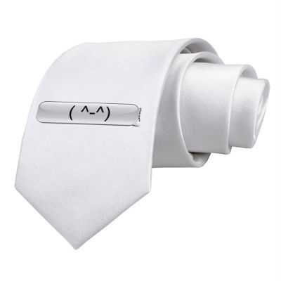 TOOLOUD Happy FaceText Bubble Printed White Neck Tie