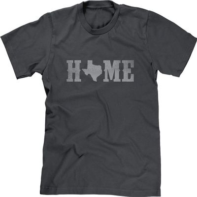 Blittzen Mens T-Shirt Home Texas State O, M, Charcoal