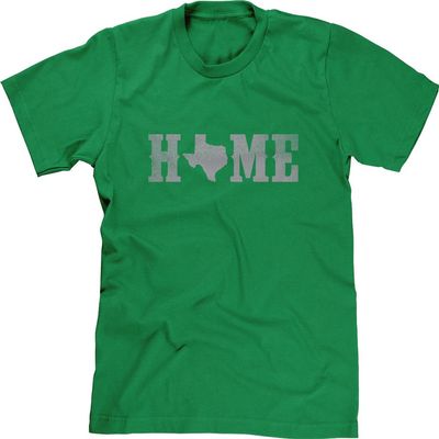 Blittzen Mens T-Shirt Home Texas State O, S, Green