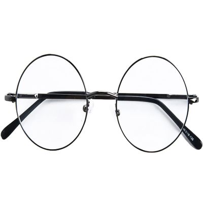 Bestum Retro Round Optical Spring Hinge Metal Glasses Frame Clear lens (grey, L)