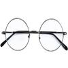 Bestum Retro Round Optical Spring Hinge Metal Glasses Frame Clear lens (grey, L) view 1