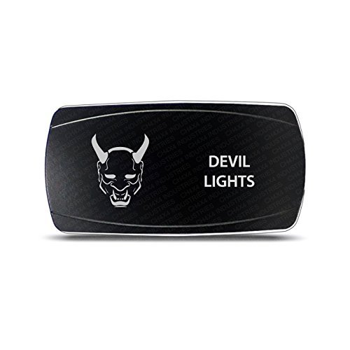 CH4x4 Rocker Switch Devil Lights Symbol - Horizontal - White LED