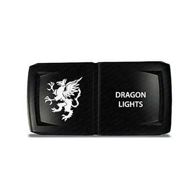 CH4x4 Rocker Switch V2 Dragon Lights Symbol - Horizontal - Green LED