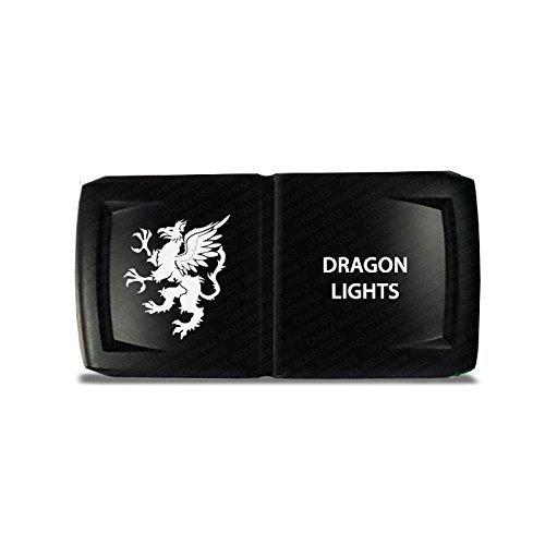 CH4x4 Rocker Switch V2 Dragon Lights Symbol - Horizontal - Green LED