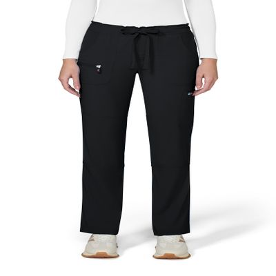 KOI Lite Peace Women's 6-Pocket Stretch Scrub Pants Black Small