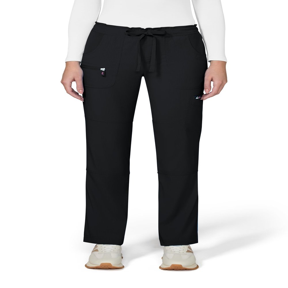 KOI Lite Peace Women's 6-Pocket Stretch Scrub Pants Black Small