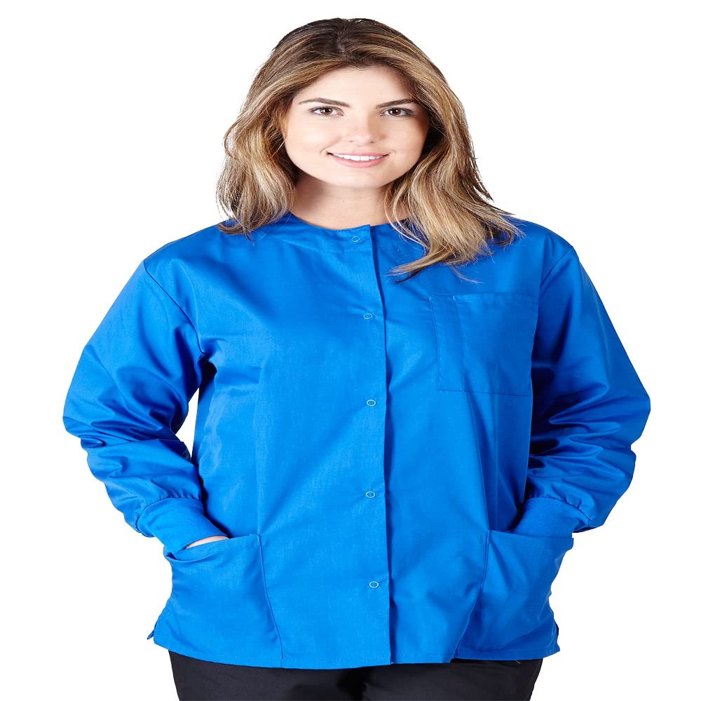 Natural Uniforms Warm Up Scrub Jacket-Royal Blue-X-Large