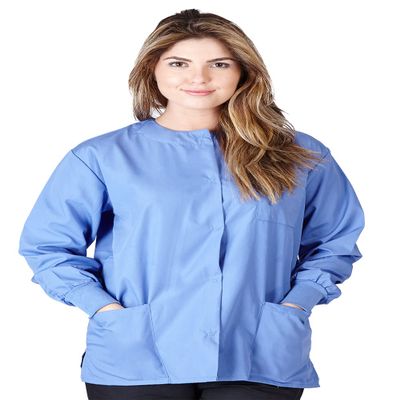 Natural Uniforms Warm Up Scrub Jacket-Ceil Blue-4X-Large