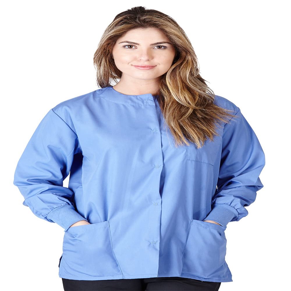Natural Uniforms Warm Up Scrub Jacket-Ceil Blue-4X-Large