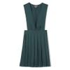 French Toast Girls' V-Neck Pleated Jumper, Hunter Green, 20 view 1