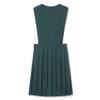 French Toast Girls' V-Neck Pleated Jumper, Hunter Green, 20 view 2