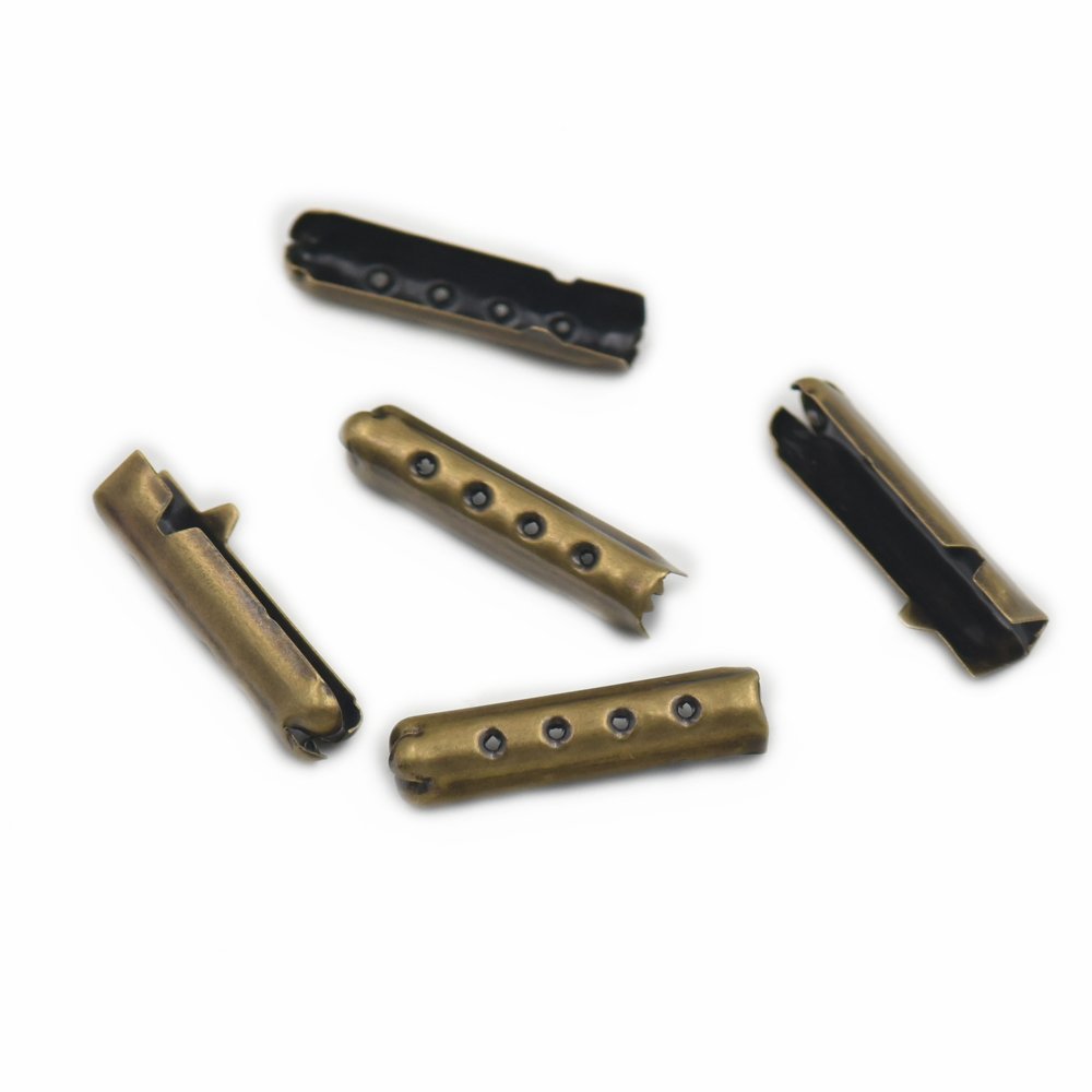 fujiyuan 200 pcs Shoelace Bullet Metal Ends Aglet Tip Replacement for Shoe Lace Color Bronze