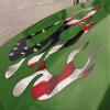 Flame Decals - American Flag - for Riding Lawn Mower Tractor - 3pc. Set view 1