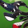 Flame Decals - American Flag - for Riding Lawn Mower Tractor - 3pc. Set view 3