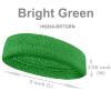 COUVER Extra Thick Cotton Sweatband Extended Size Bright Green 1 Pack view 3