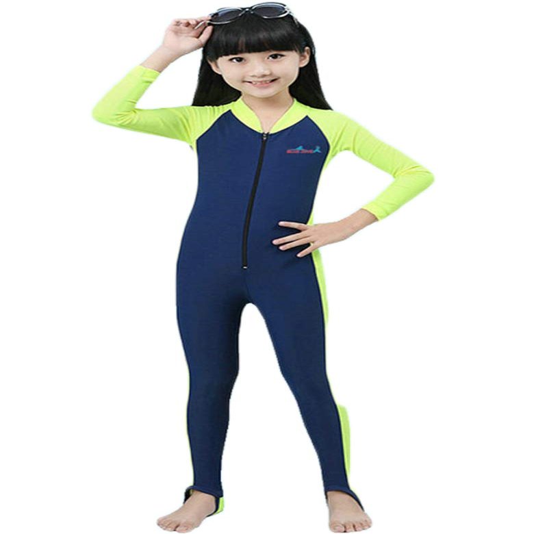 Cokar Kids One Piece Long-Sleeve Swimsuit Sun Protection