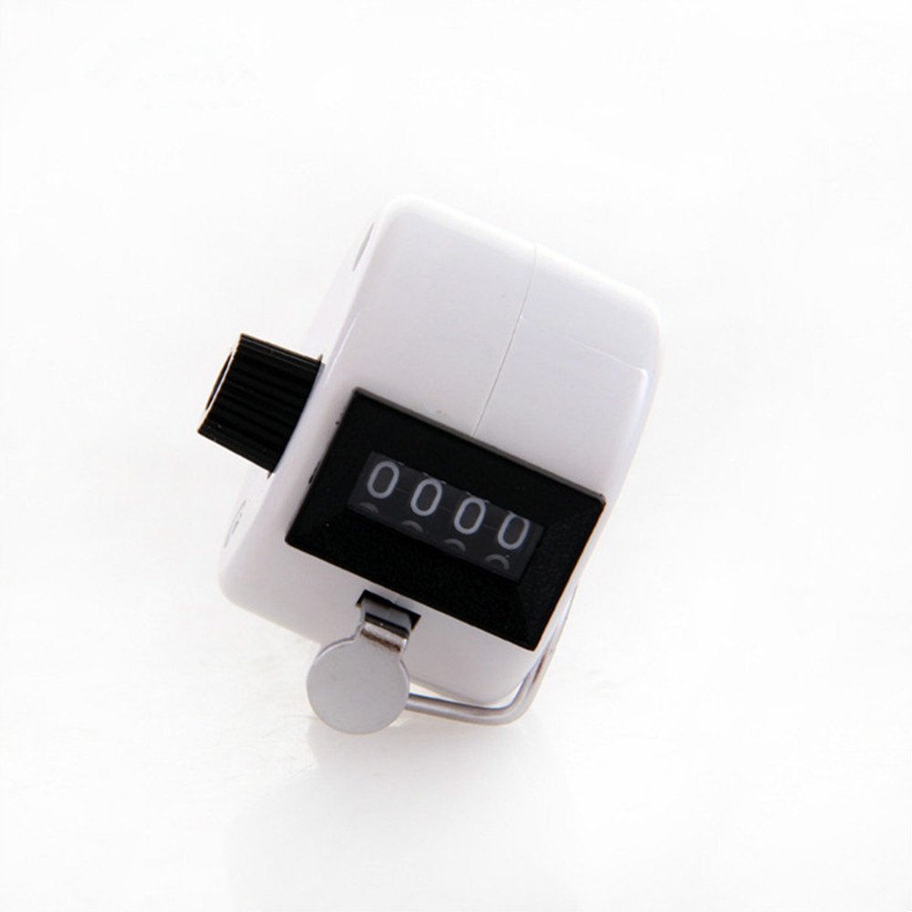 Jiusheng Pack of 3 White Hand Held Tally Digit Mechanical Clicker Counter