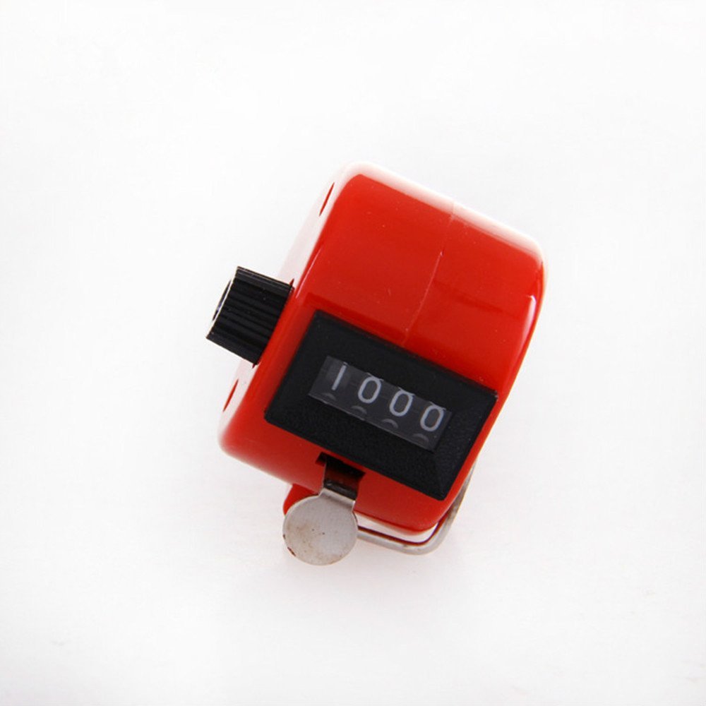 Jiusheng Hand Held Tally Digit Mechanical Clicker Counter (Red)